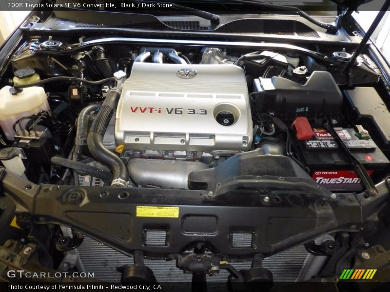 Black / Dark Stone 2008 Toyota Solara SE V6 Convertible