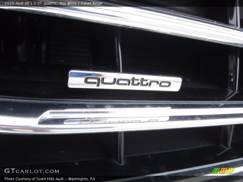 Ibis White / Velvet Beige 2016 Audi A8 L 3.0T quattro