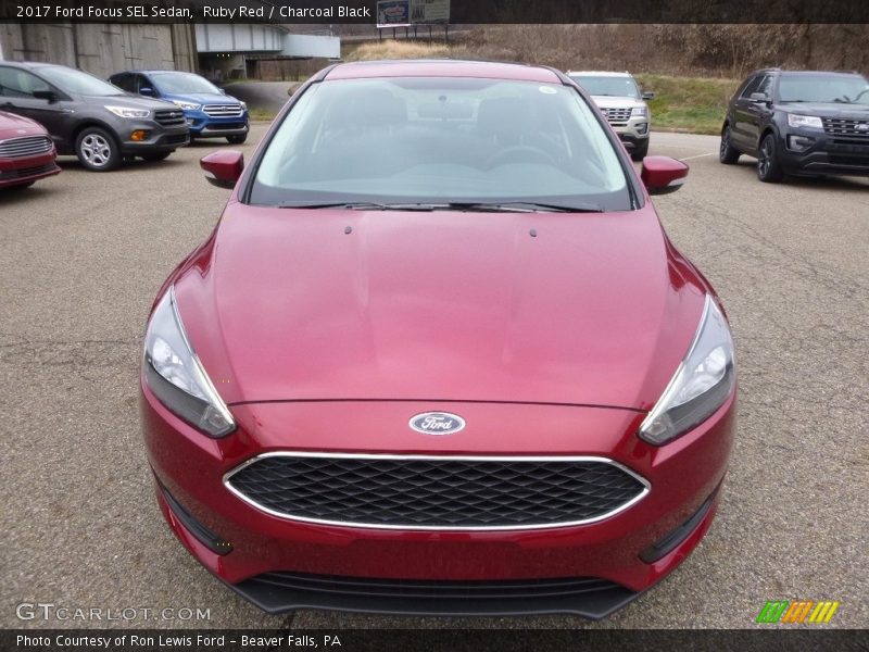 Ruby Red / Charcoal Black 2017 Ford Focus SEL Sedan