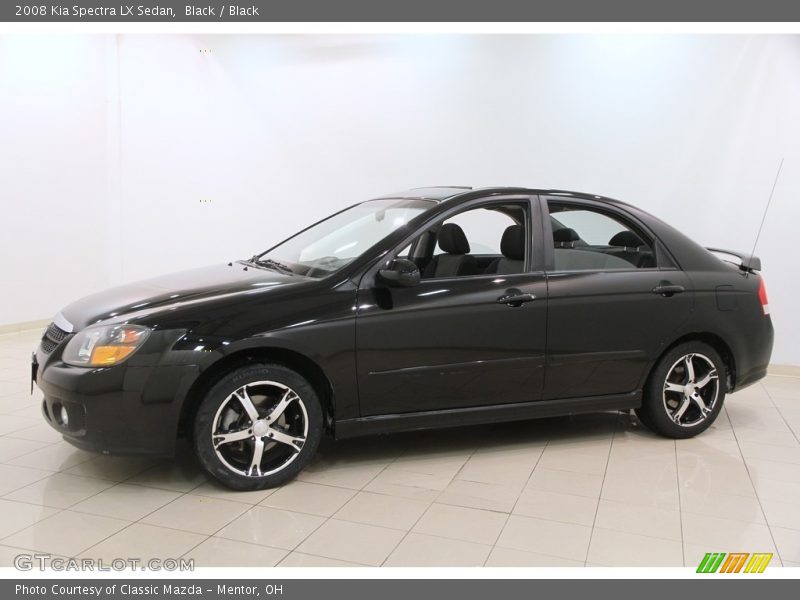 Black / Black 2008 Kia Spectra LX Sedan