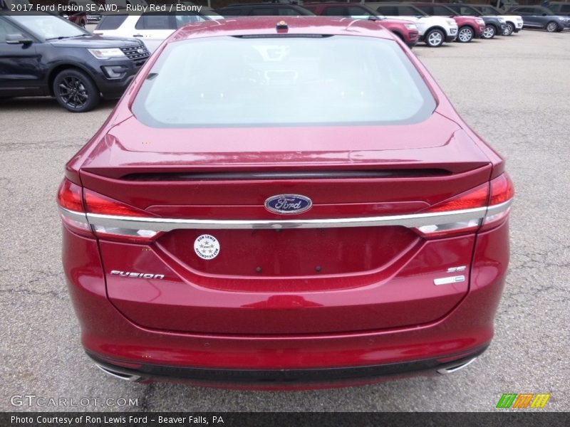 Ruby Red / Ebony 2017 Ford Fusion SE AWD