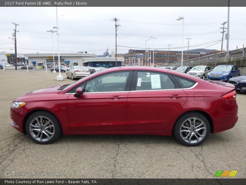 Ruby Red / Ebony 2017 Ford Fusion SE AWD
