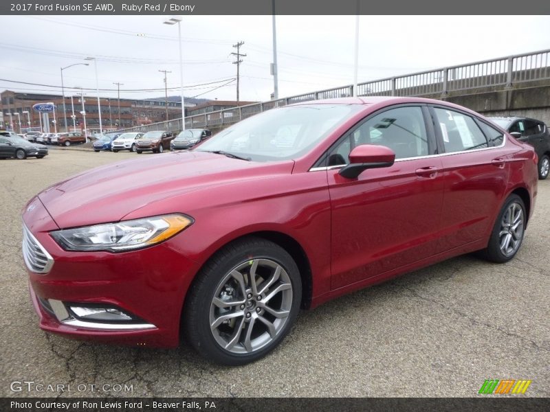 Ruby Red / Ebony 2017 Ford Fusion SE AWD
