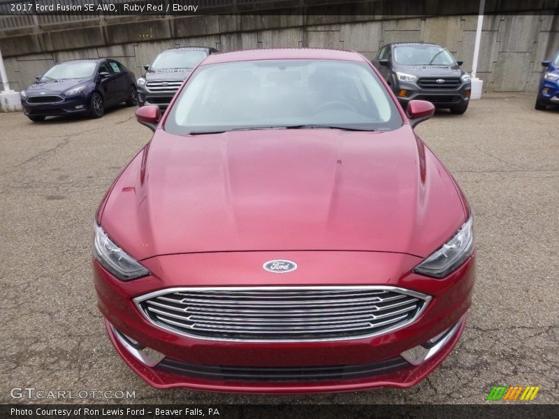 Ruby Red / Ebony 2017 Ford Fusion SE AWD