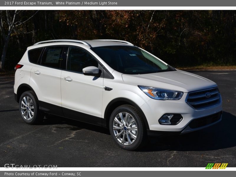 White Platinum / Medium Light Stone 2017 Ford Escape Titanium