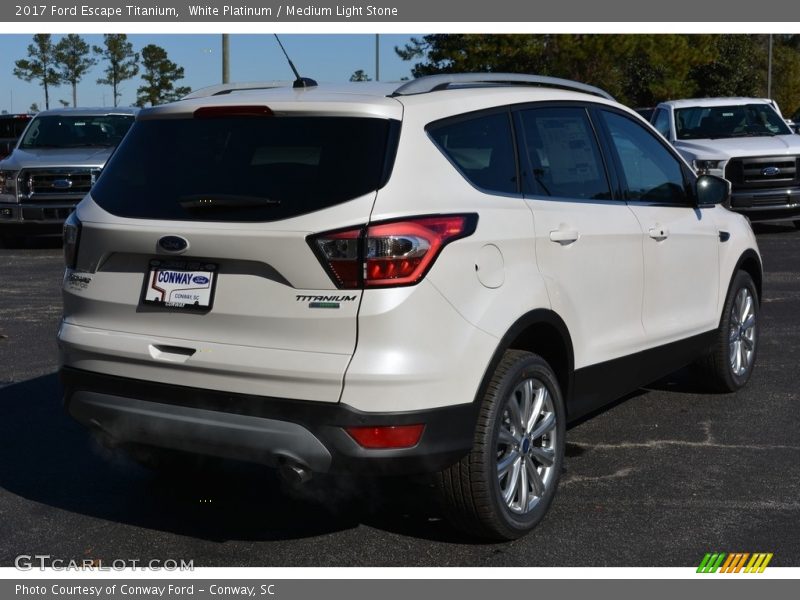 White Platinum / Medium Light Stone 2017 Ford Escape Titanium