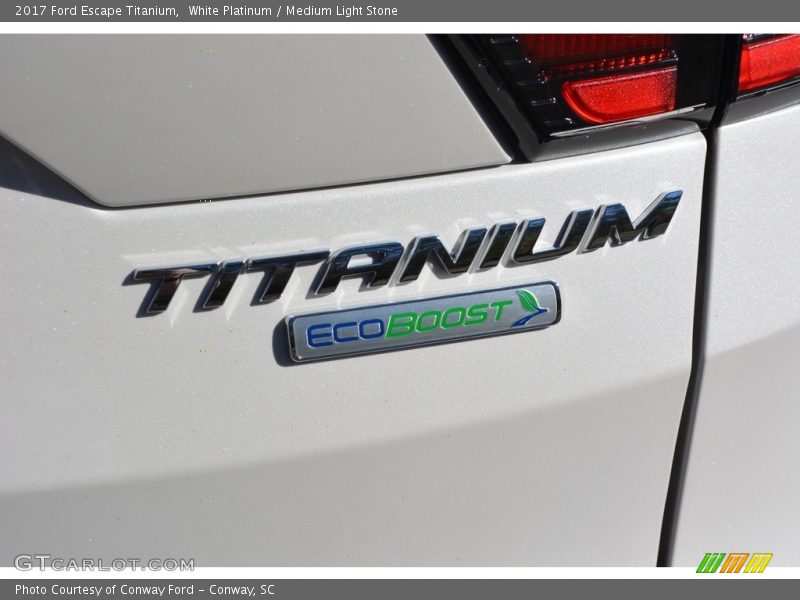 White Platinum / Medium Light Stone 2017 Ford Escape Titanium