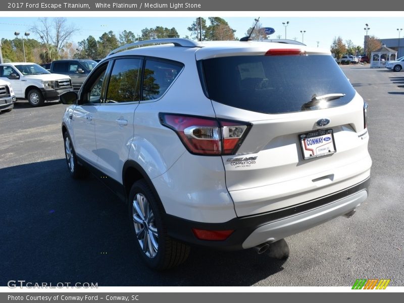 White Platinum / Medium Light Stone 2017 Ford Escape Titanium
