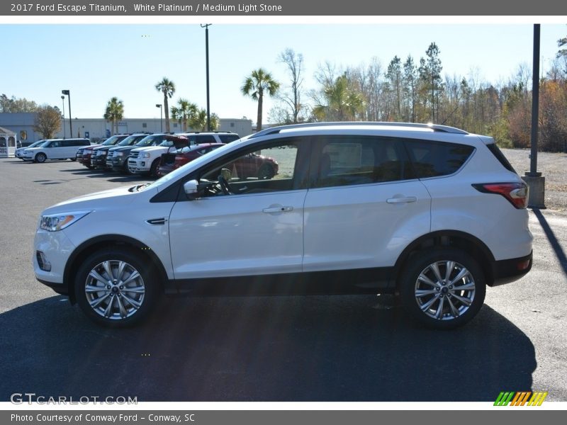 White Platinum / Medium Light Stone 2017 Ford Escape Titanium