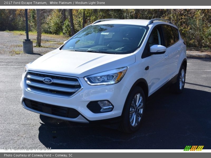 White Platinum / Medium Light Stone 2017 Ford Escape Titanium