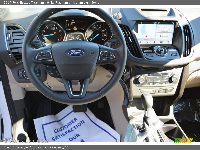 White Platinum / Medium Light Stone 2017 Ford Escape Titanium