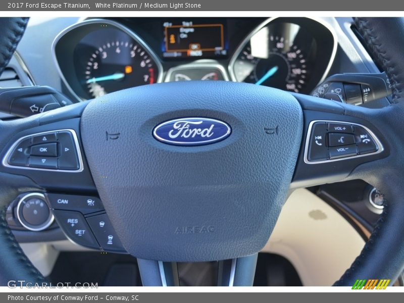 White Platinum / Medium Light Stone 2017 Ford Escape Titanium