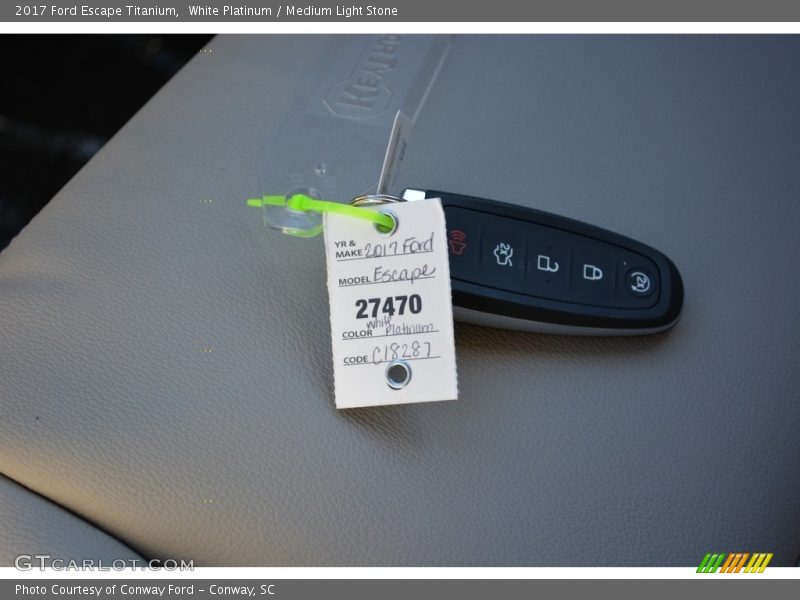 White Platinum / Medium Light Stone 2017 Ford Escape Titanium