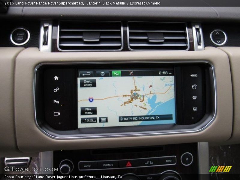 Santorini Black Metallic / Espresso/Almond 2016 Land Rover Range Rover Supercharged