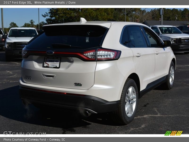 White Platinum Metallic / Dune 2017 Ford Edge SEL