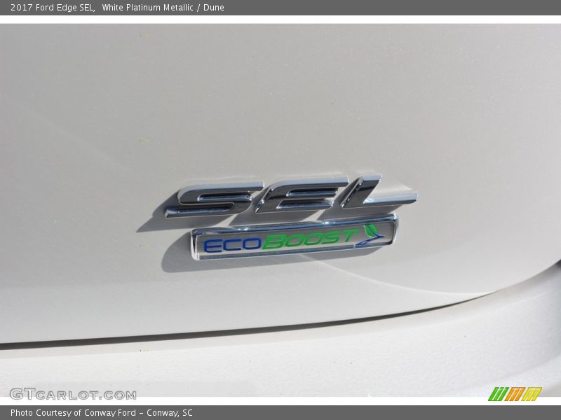 White Platinum Metallic / Dune 2017 Ford Edge SEL