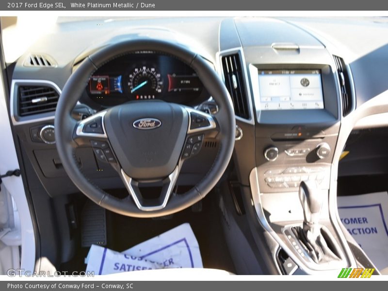 White Platinum Metallic / Dune 2017 Ford Edge SEL
