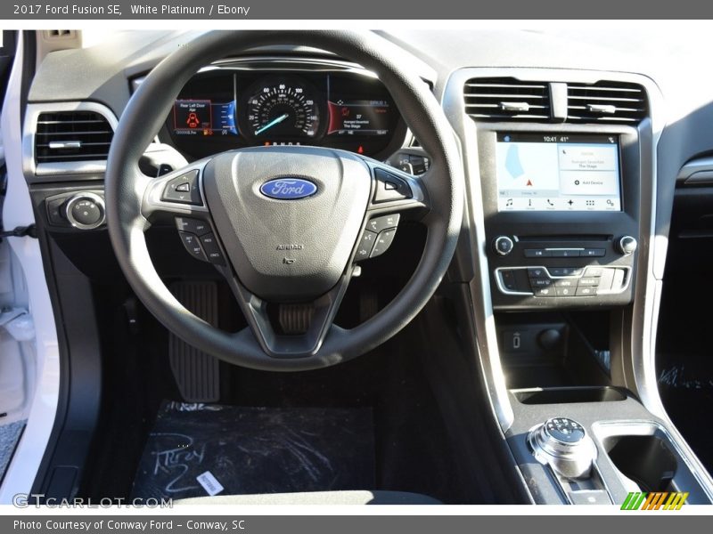 White Platinum / Ebony 2017 Ford Fusion SE