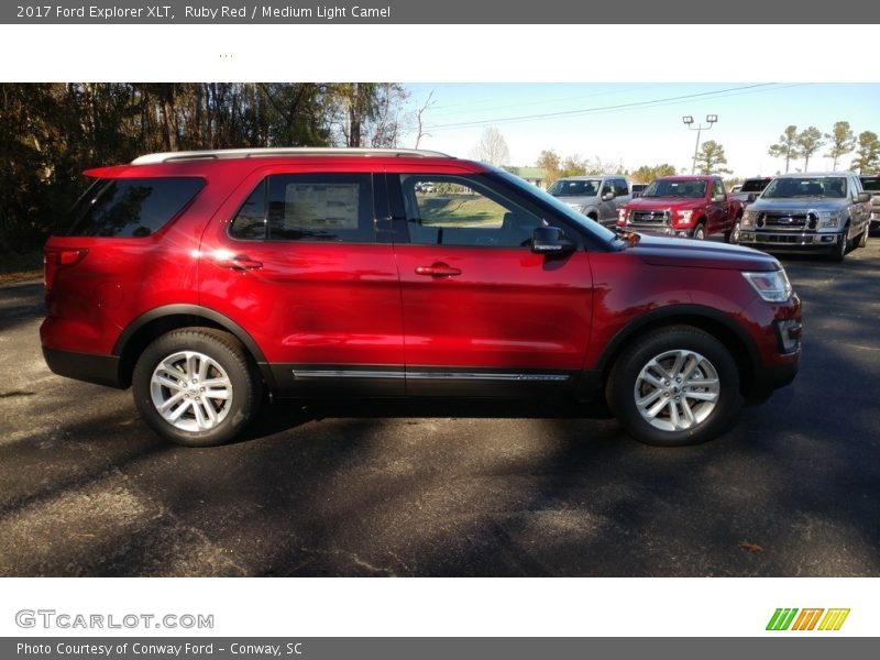 Ruby Red / Medium Light Camel 2017 Ford Explorer XLT