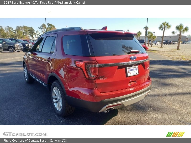 Ruby Red / Medium Light Camel 2017 Ford Explorer XLT
