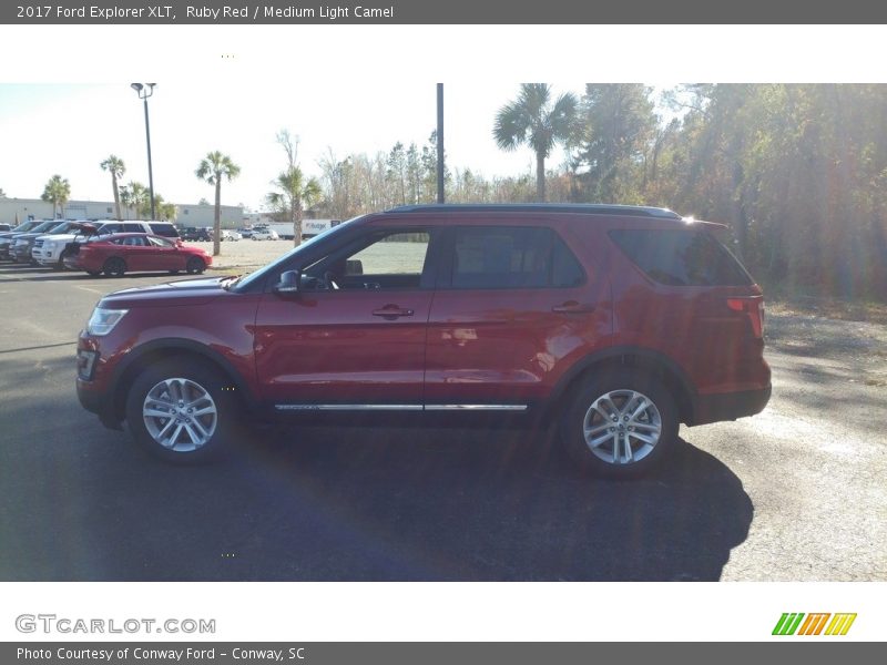 Ruby Red / Medium Light Camel 2017 Ford Explorer XLT