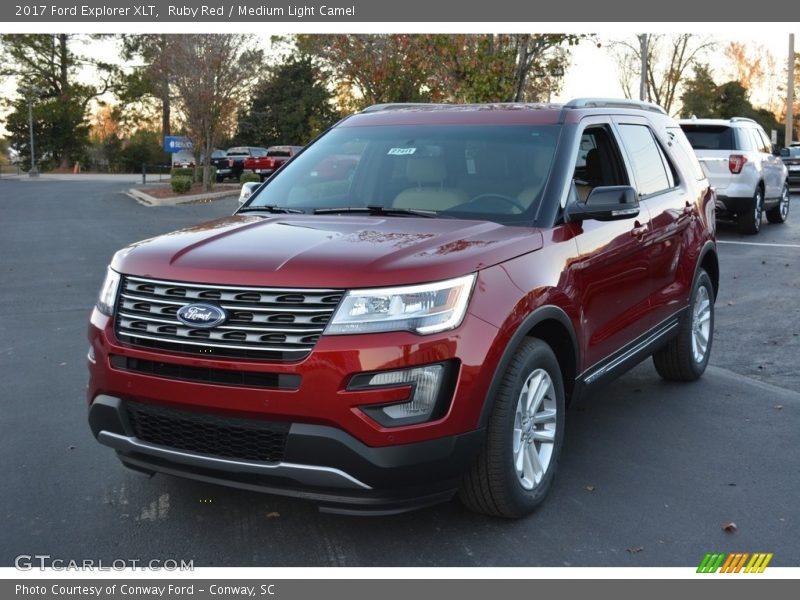 Ruby Red / Medium Light Camel 2017 Ford Explorer XLT