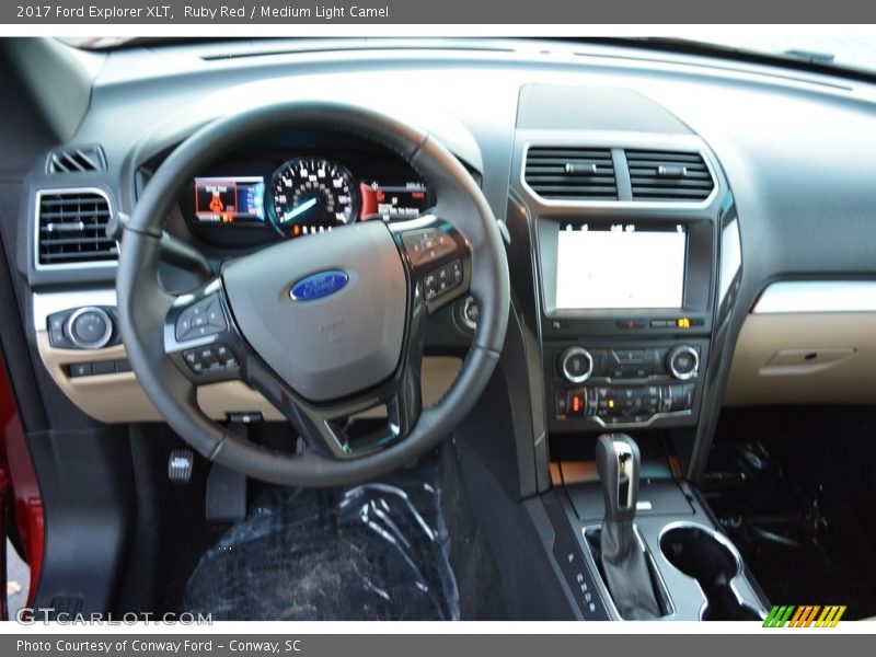 Ruby Red / Medium Light Camel 2017 Ford Explorer XLT