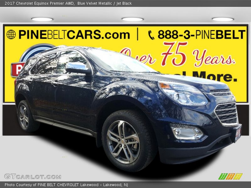 Blue Velvet Metallic / Jet Black 2017 Chevrolet Equinox Premier AWD