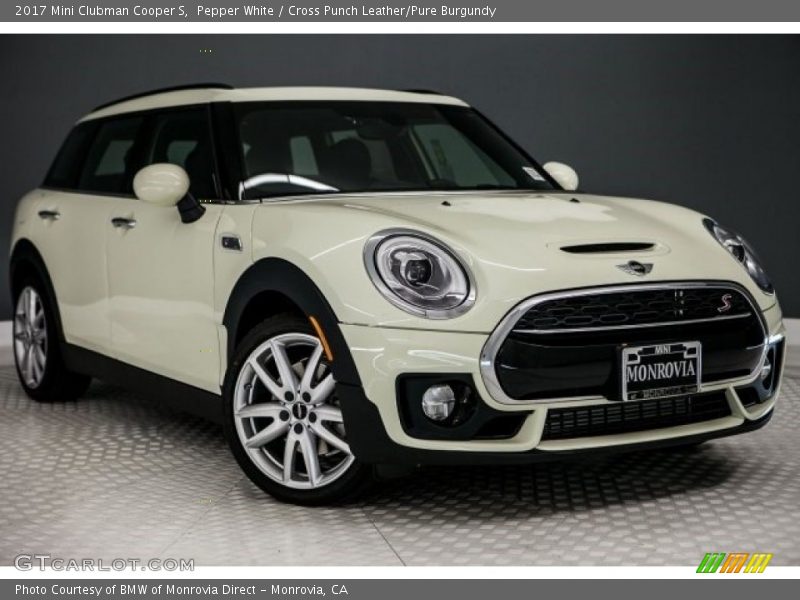 Pepper White / Cross Punch Leather/Pure Burgundy 2017 Mini Clubman Cooper S