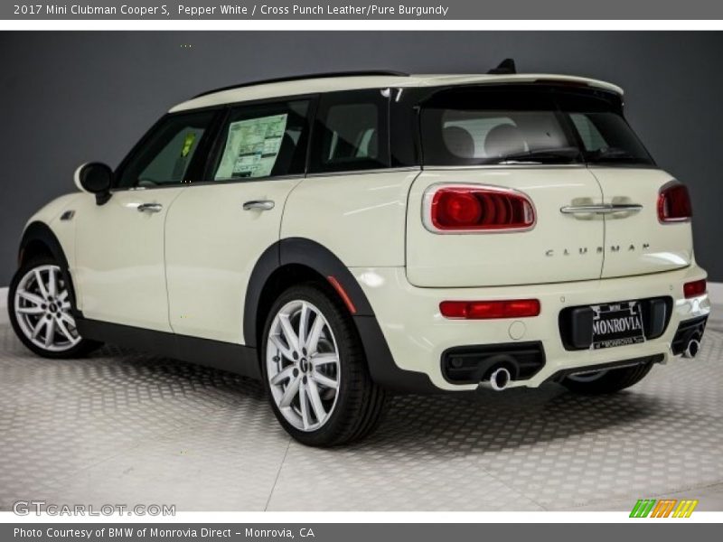 Pepper White / Cross Punch Leather/Pure Burgundy 2017 Mini Clubman Cooper S
