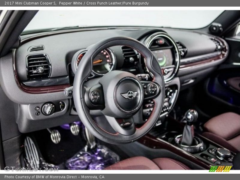 Pepper White / Cross Punch Leather/Pure Burgundy 2017 Mini Clubman Cooper S