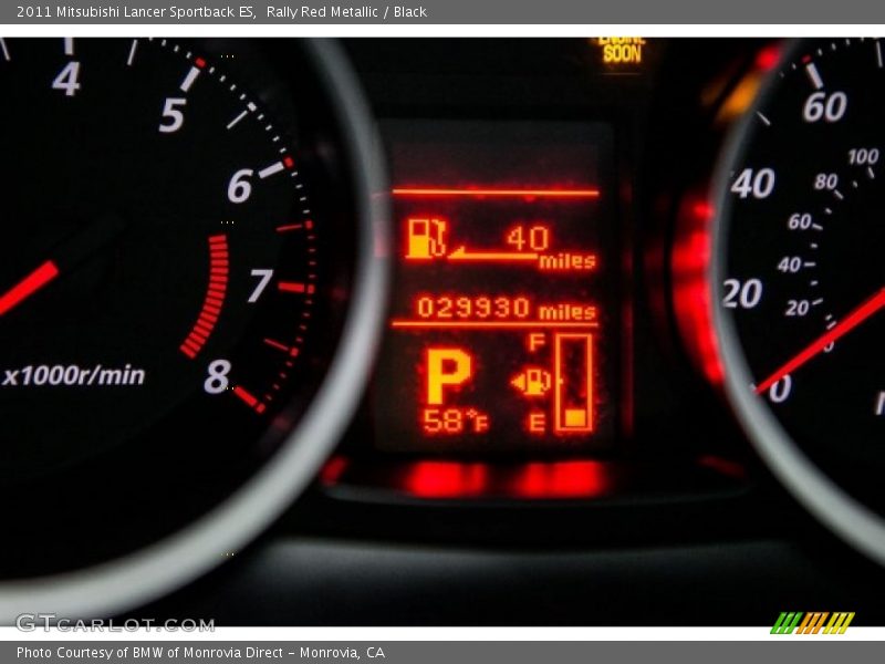 Rally Red Metallic / Black 2011 Mitsubishi Lancer Sportback ES