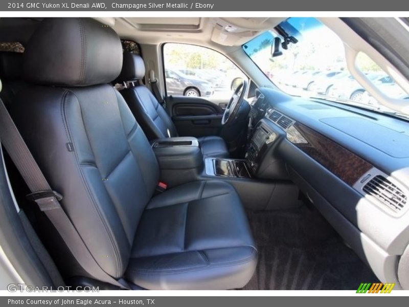 Champagne Silver Metallic / Ebony 2014 GMC Yukon XL Denali AWD