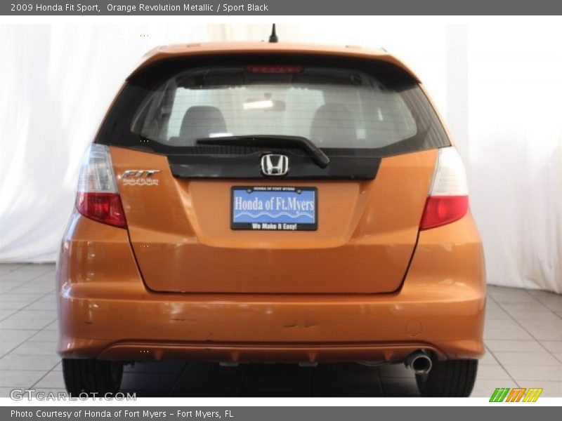 Orange Revolution Metallic / Sport Black 2009 Honda Fit Sport