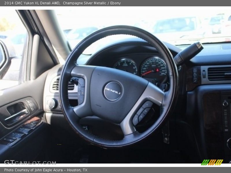 Champagne Silver Metallic / Ebony 2014 GMC Yukon XL Denali AWD