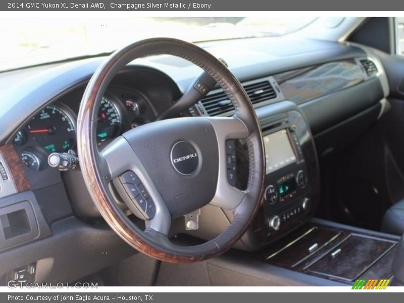 Champagne Silver Metallic / Ebony 2014 GMC Yukon XL Denali AWD