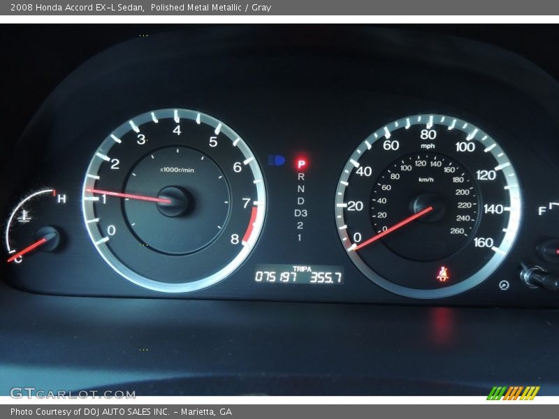 Polished Metal Metallic / Gray 2008 Honda Accord EX-L Sedan