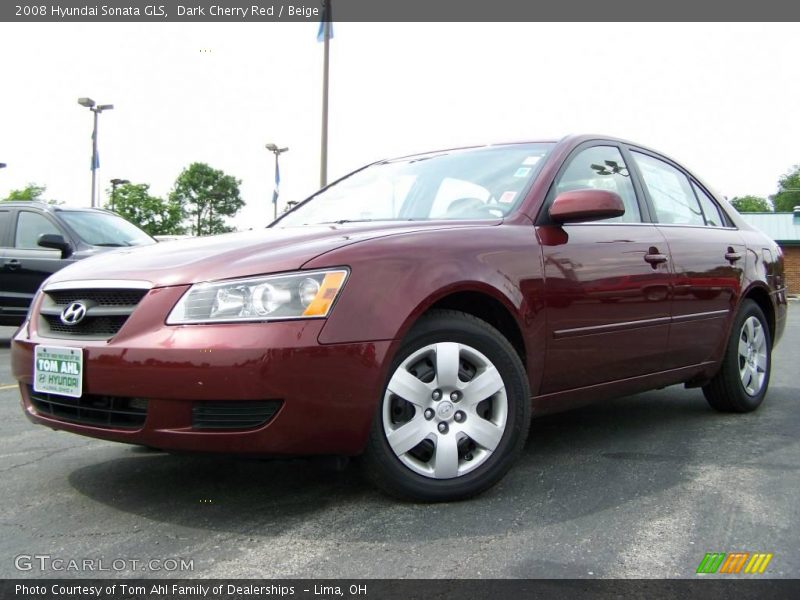 Dark Cherry Red / Beige 2008 Hyundai Sonata GLS