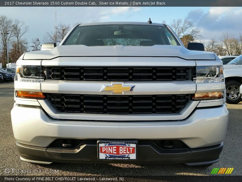 Silver Ice Metallic / Dark Ash/Jet Black 2017 Chevrolet Silverado 1500 Custom Double Cab