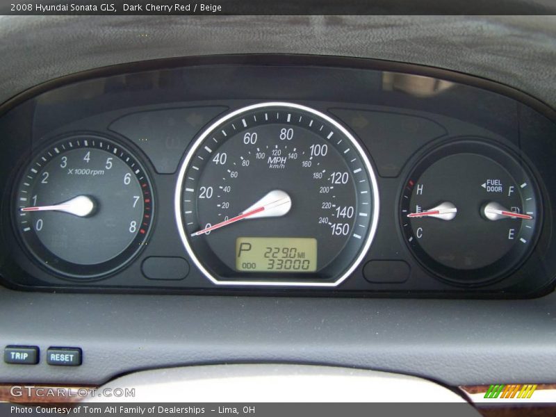 Dark Cherry Red / Beige 2008 Hyundai Sonata GLS