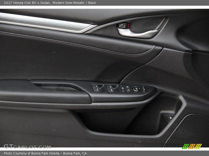Modern Steel Metallic / Black 2017 Honda Civic EX-L Sedan