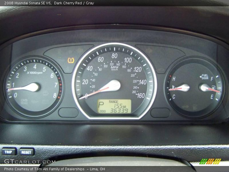 Dark Cherry Red / Gray 2008 Hyundai Sonata SE V6