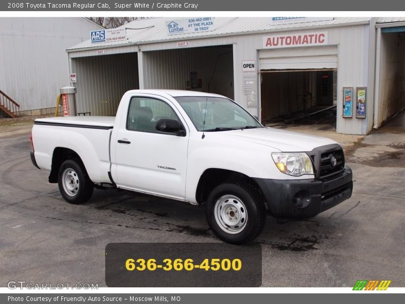 Super White / Graphite Gray 2008 Toyota Tacoma Regular Cab
