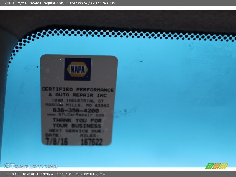 Super White / Graphite Gray 2008 Toyota Tacoma Regular Cab