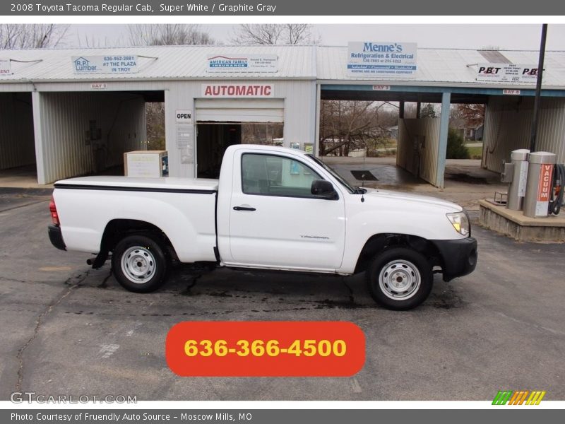Super White / Graphite Gray 2008 Toyota Tacoma Regular Cab
