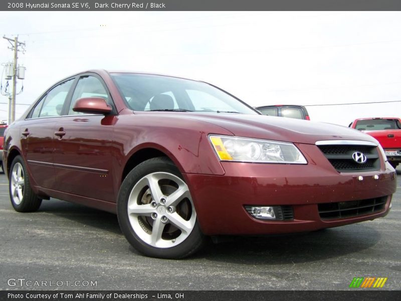 Dark Cherry Red / Black 2008 Hyundai Sonata SE V6