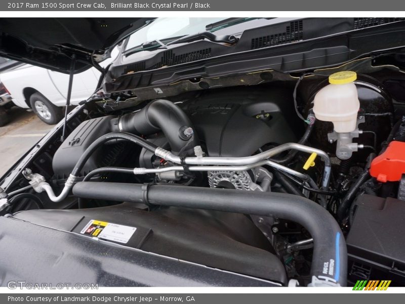 Brilliant Black Crystal Pearl / Black 2017 Ram 1500 Sport Crew Cab