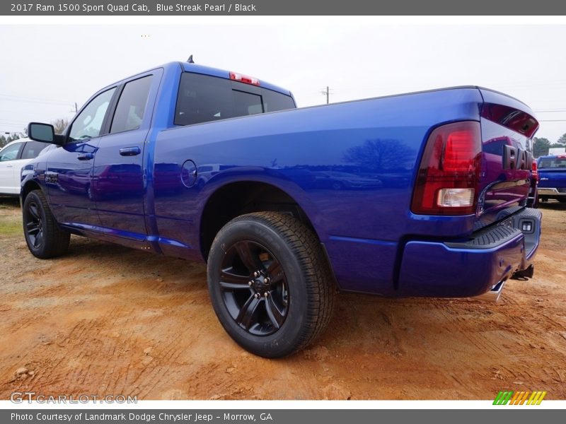 Blue Streak Pearl / Black 2017 Ram 1500 Sport Quad Cab