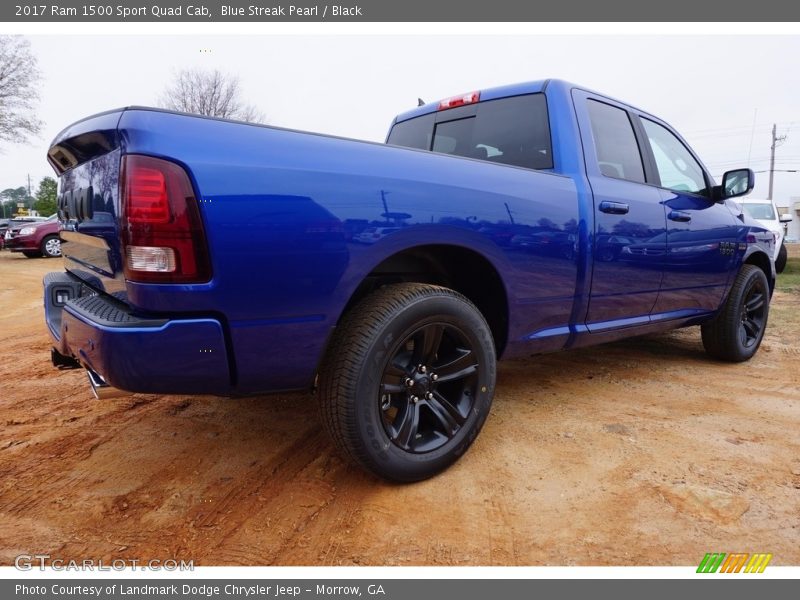 Blue Streak Pearl / Black 2017 Ram 1500 Sport Quad Cab
