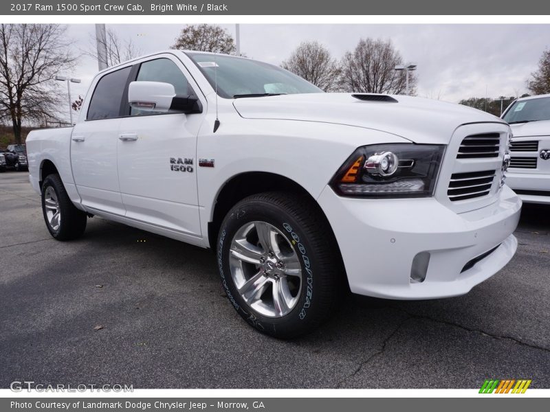Bright White / Black 2017 Ram 1500 Sport Crew Cab